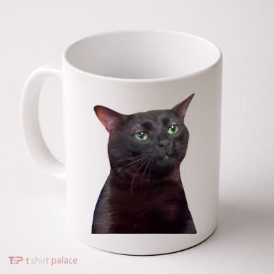 Black Cat Zoning Out Coffee Mug