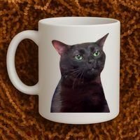 Black Cat Zoning Out Coffee Mug thumb 2