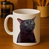 Black Cat Zoning Out Coffee Mug thumb 4