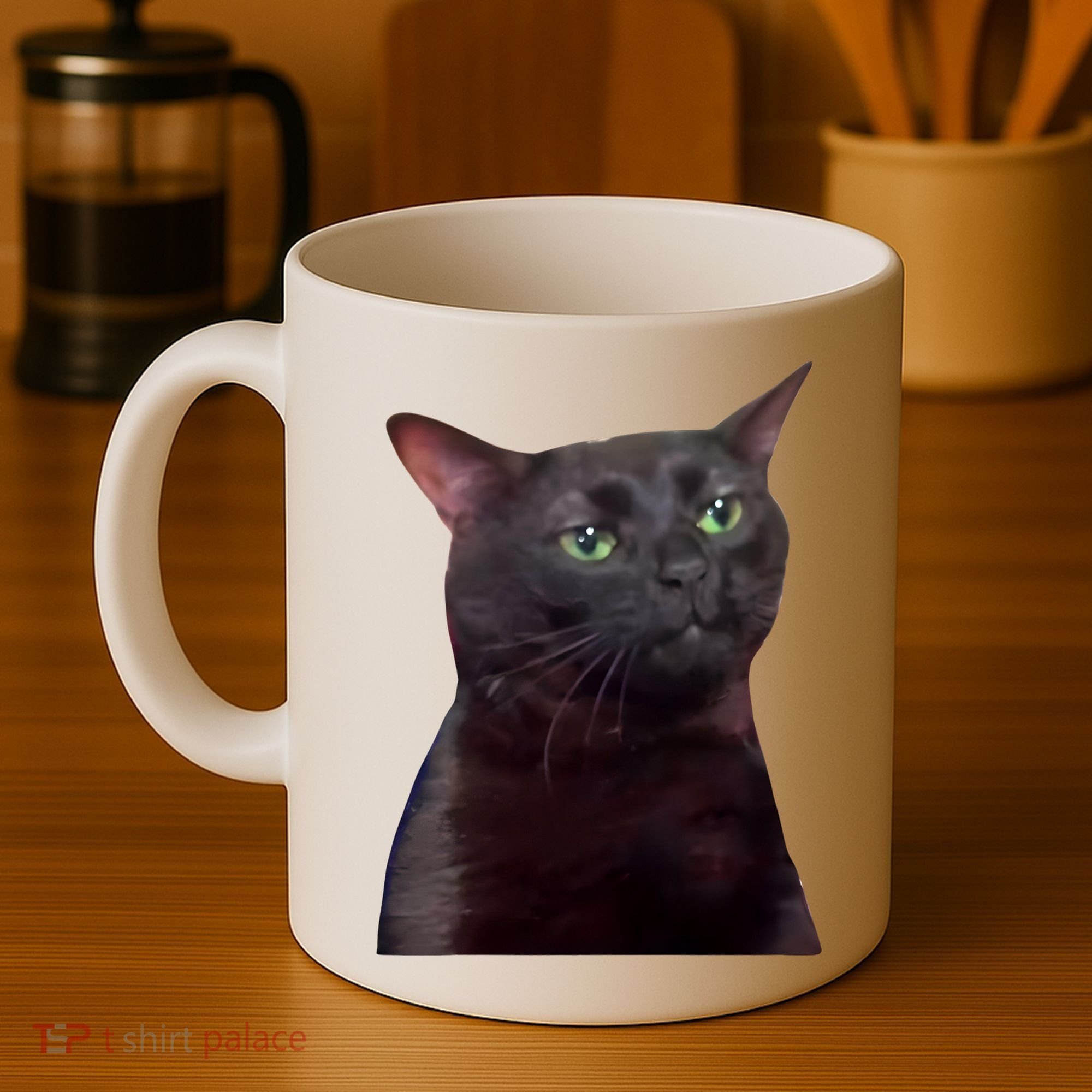 Black Cat Zoning Out Coffee Mug