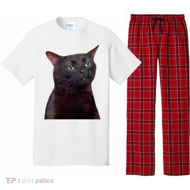 Black Cat Zoning Out Pajama Set