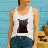 Black Cat Zoning Out Women's Tank Top thumb 2