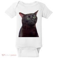 Black Cat Zoning Out Baby Bodysuit thumb 0