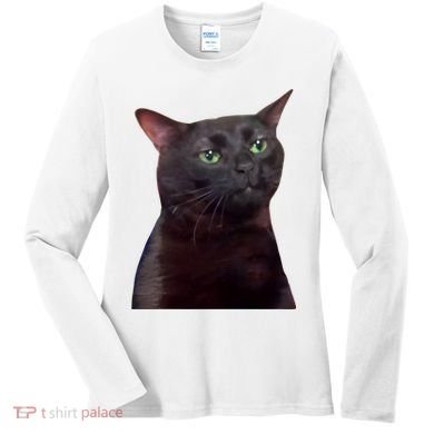Black Cat Zoning Out Women's Long Sleeve Shirt