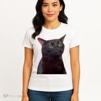 Black Cat Zoning Out Women's T-Shirt thumb 4