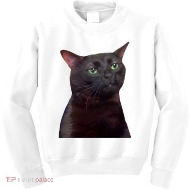 Black Cat Zoning Out Kids Sweatshirt