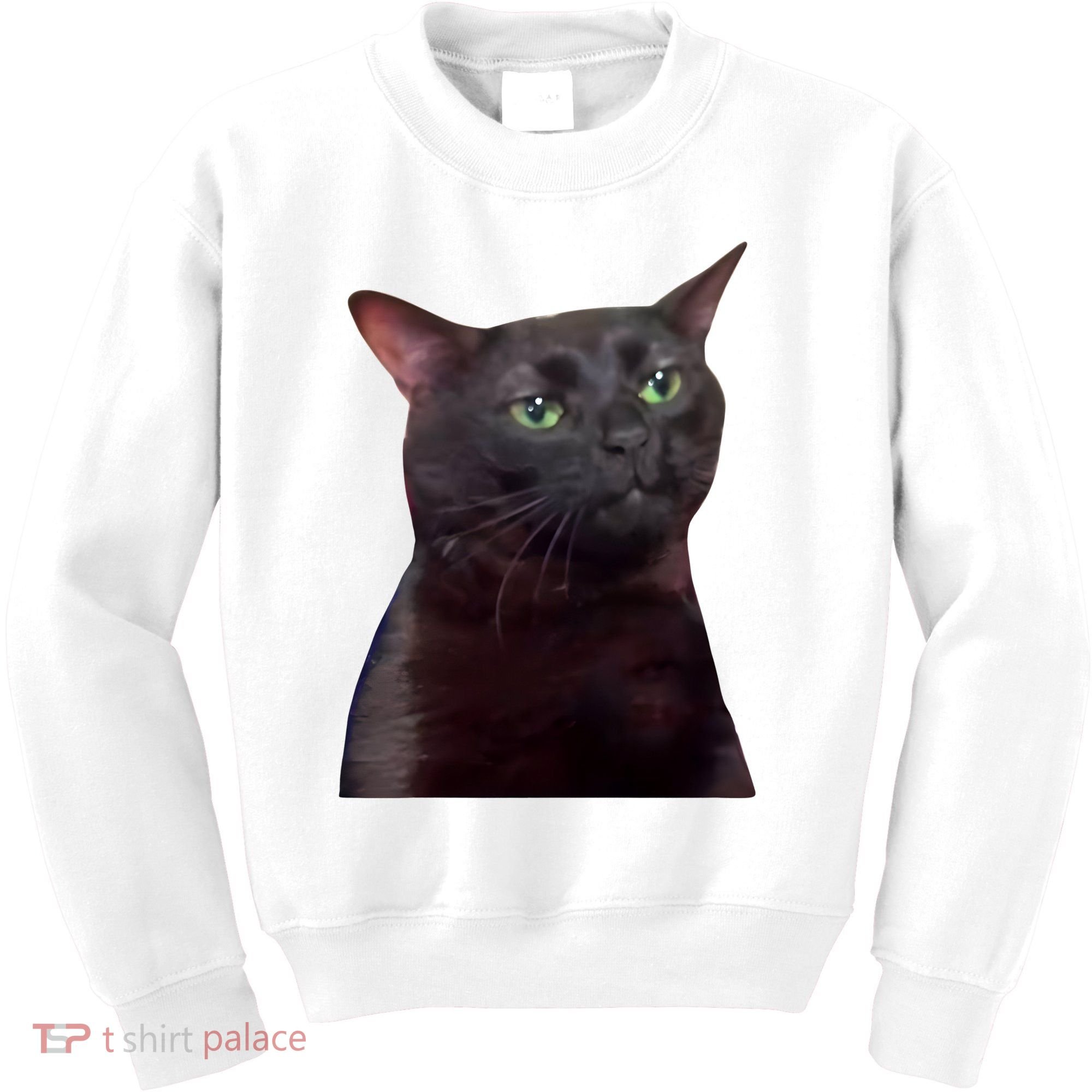 Black Cat Zoning Out Kids Sweatshirt