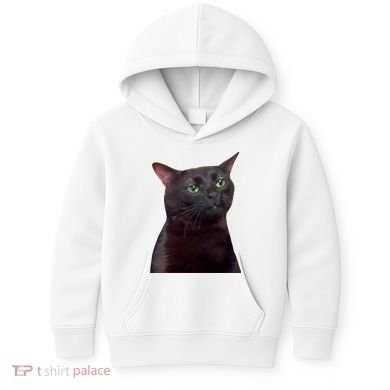 Black Cat Zoning Out Kids Hoodie