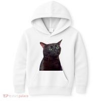 Black Cat Zoning Out Kids Hoodie thumb 0