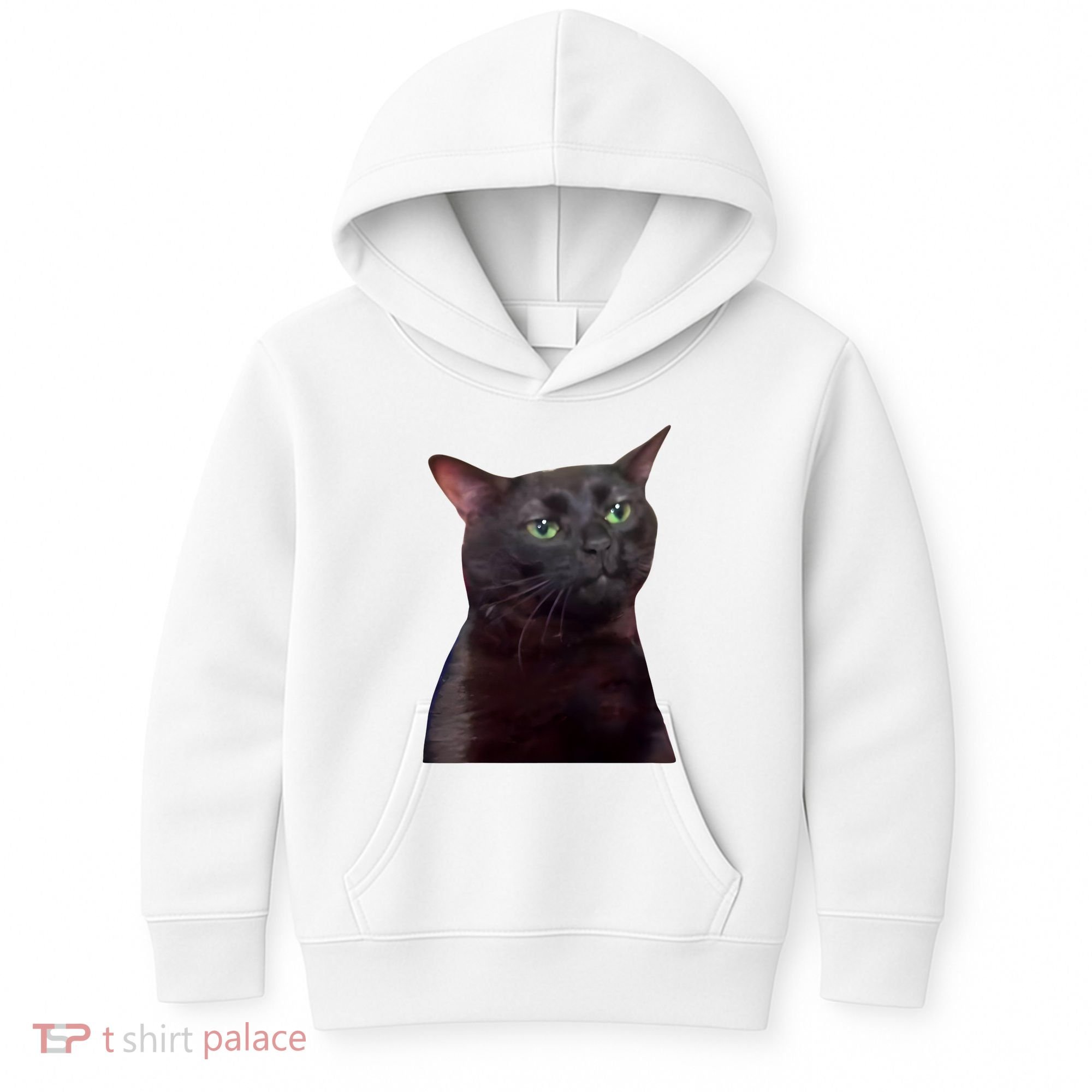 Black Cat Zoning Out Kids Hoodie
