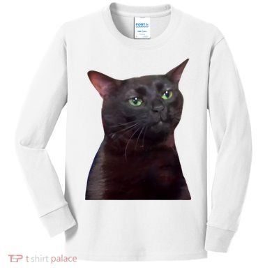 Black Cat Zoning Out Kids Long Sleeve Shirt