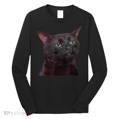 Black Cat Zoning Out Long Sleeve Shirt