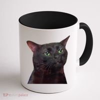 Black Cat Zoning Out Coffee Mug thumb 1