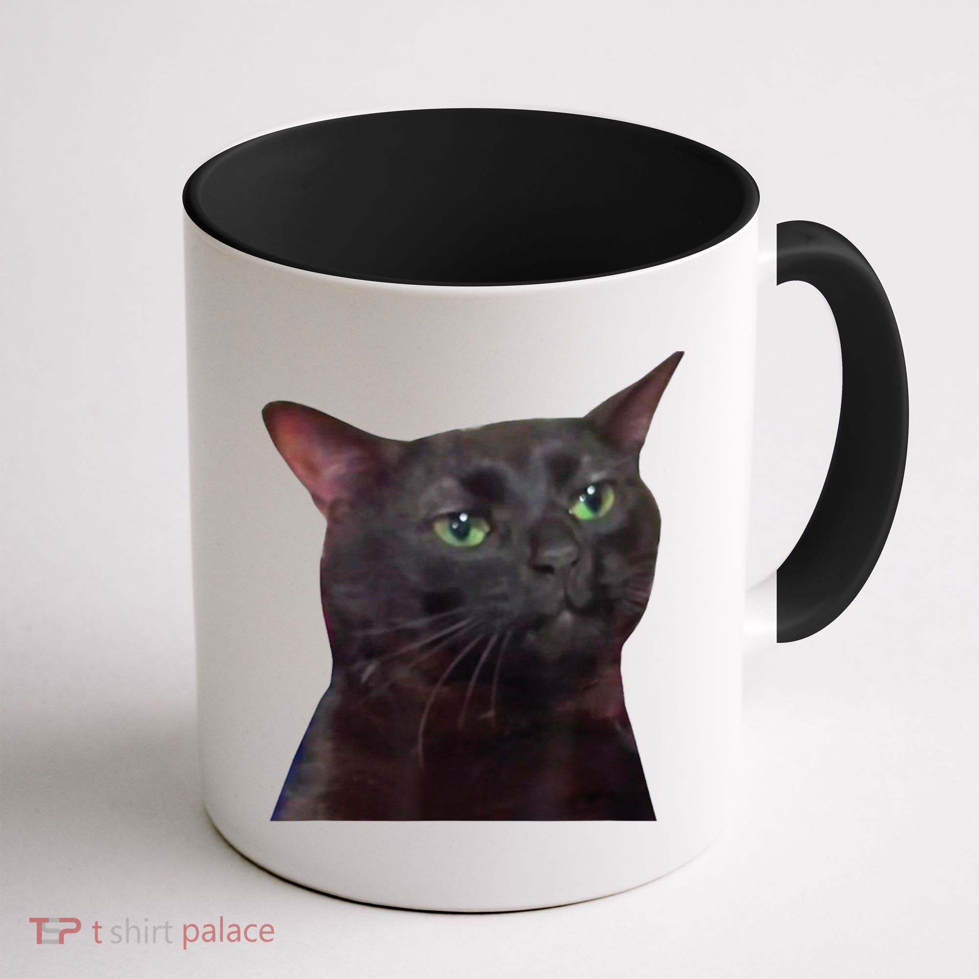Black Cat Zoning Out Coffee Mug