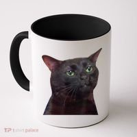 Black Cat Zoning Out Coffee Mug thumb 0