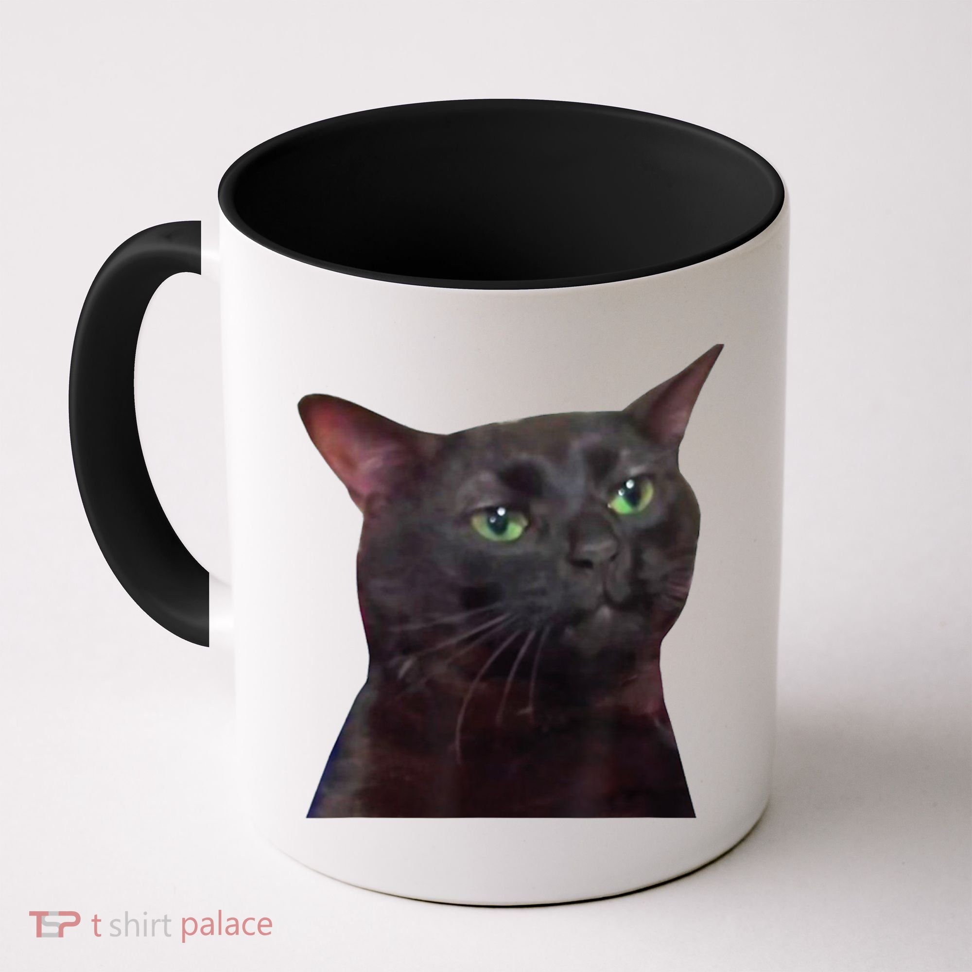 Black Cat Zoning Out Coffee Mug