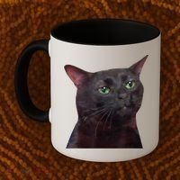 Black Cat Zoning Out Coffee Mug thumb 2