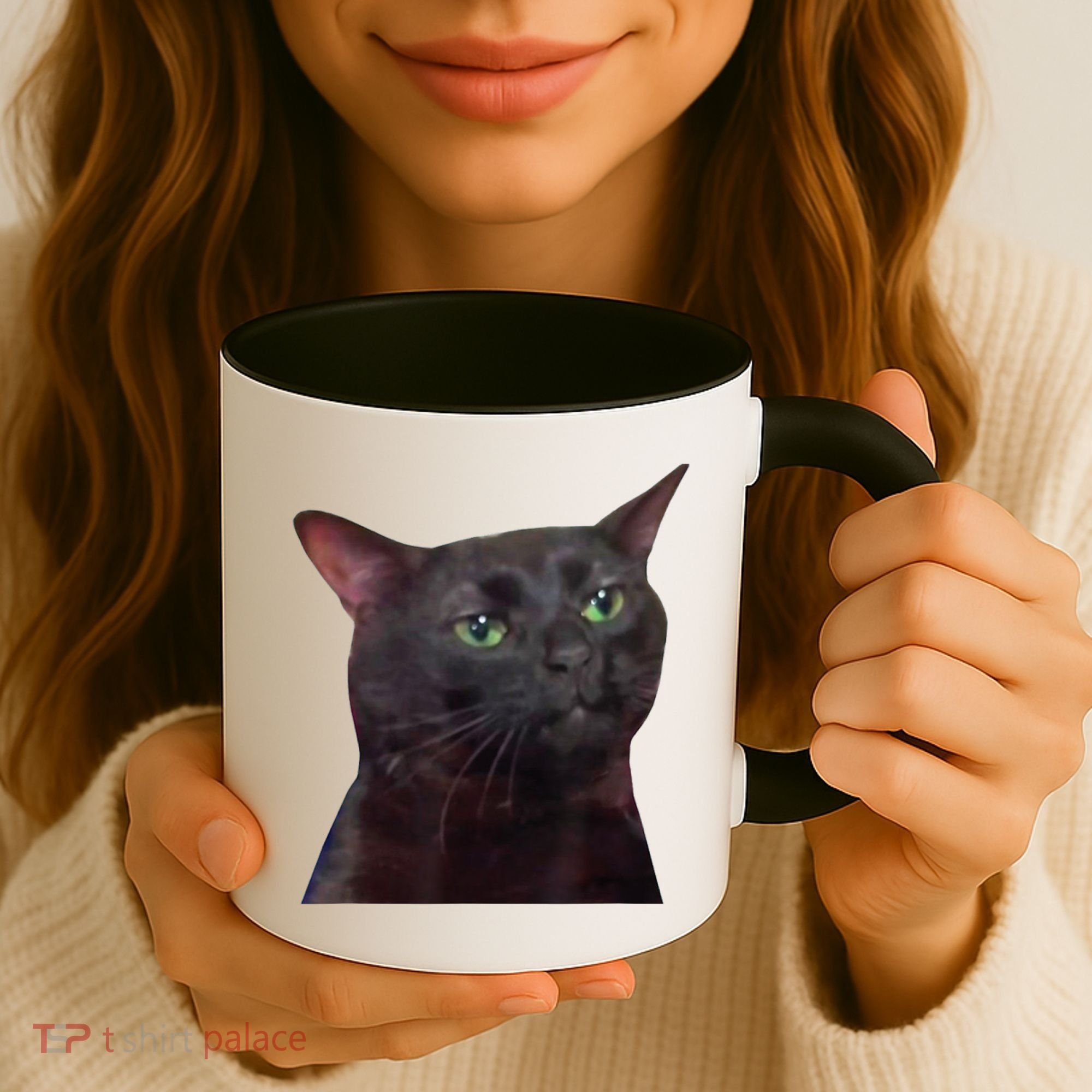 Black Cat Zoning Out Coffee Mug
