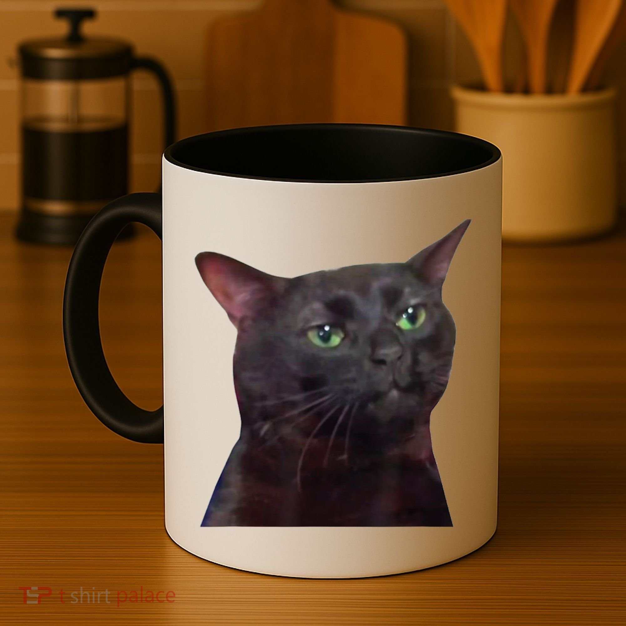 Black Cat Zoning Out Coffee Mug