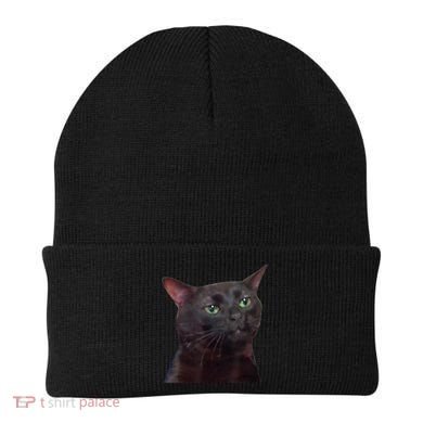 Black Cat Zoning Out Beanie