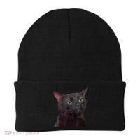 Black Cat Zoning Out Beanie thumb 0