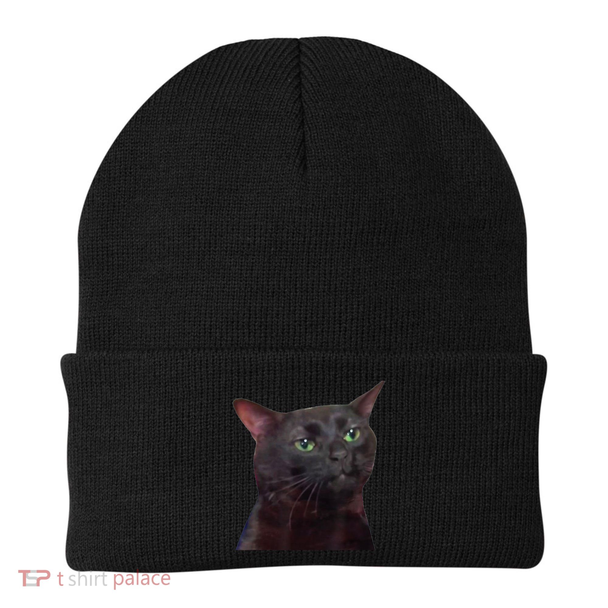Black Cat Zoning Out Beanie