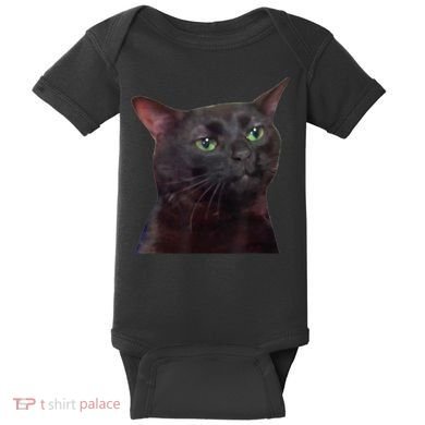 Black Cat Zoning Out Baby Bodysuit