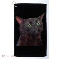 Black Cat Zoning Out Golf Towel thumb 0