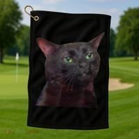 Black Cat Zoning Out Golf Towel thumb 1