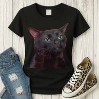 Black Cat Zoning Out Women's T-Shirt thumb 3