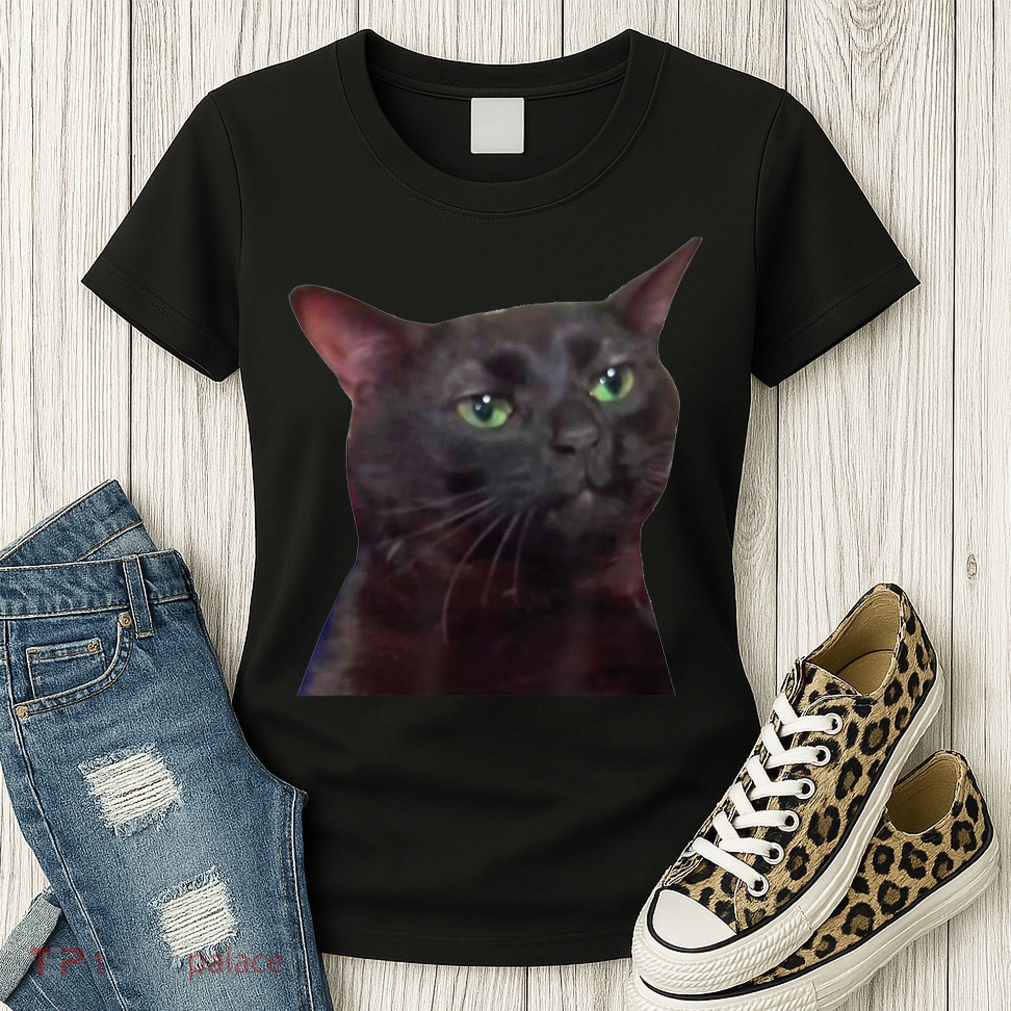 Black Cat Zoning Out Women's T-Shirt