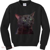 Black Cat Zoning Out Kids Sweatshirt thumb 0