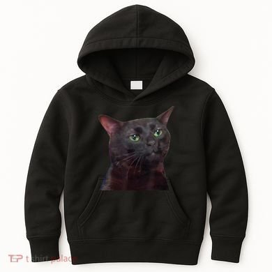 Black Cat Zoning Out Kids Hoodie