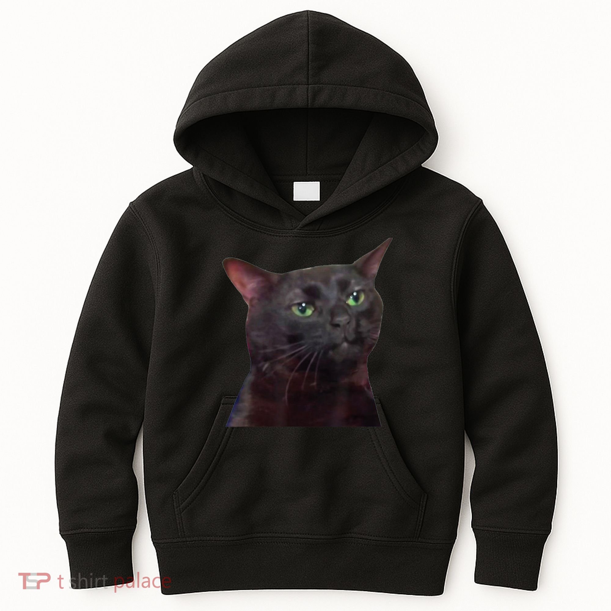 Black Cat Zoning Out Kids Hoodie