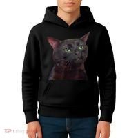 Black Cat Zoning Out Kids Hoodie thumb 4