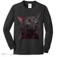 Black Cat Zoning Out Kids Long Sleeve Shirt thumb 0