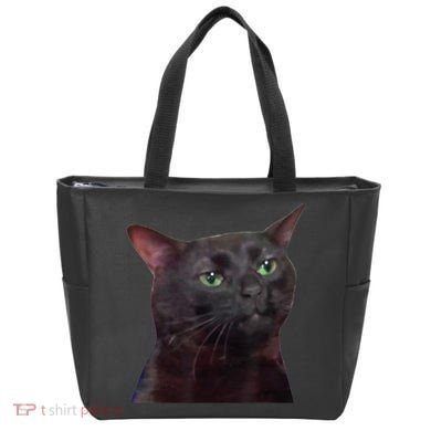 Black Cat Zoning Out Tote Bag