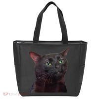 Black Cat Zoning Out Tote Bag thumb 0