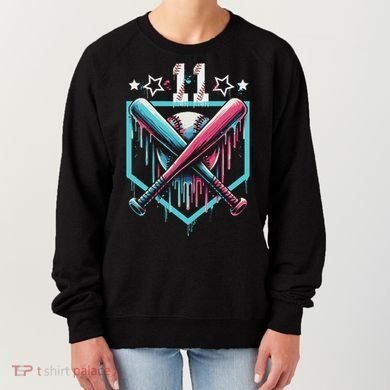 Baseball Drip 11th Birthday Number 11 11 Year Old Women's Sweatshirt