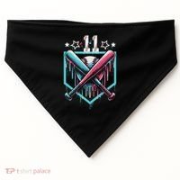 Baseball Drip 11th Birthday Number 11 11 Year Old USA-Made Doggie Bandana thumb 0