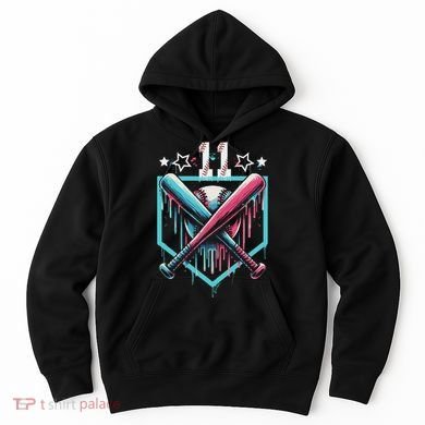 Baseball Drip 11th Birthday Number 11 11 Year Old Hoodie