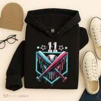 Baseball Drip 11th Birthday Number 11 11 Year Old Hoodie thumb 4