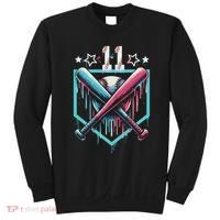 Baseball Drip 11th Birthday Number 11 11 Year Old Sweatshirt thumb 0