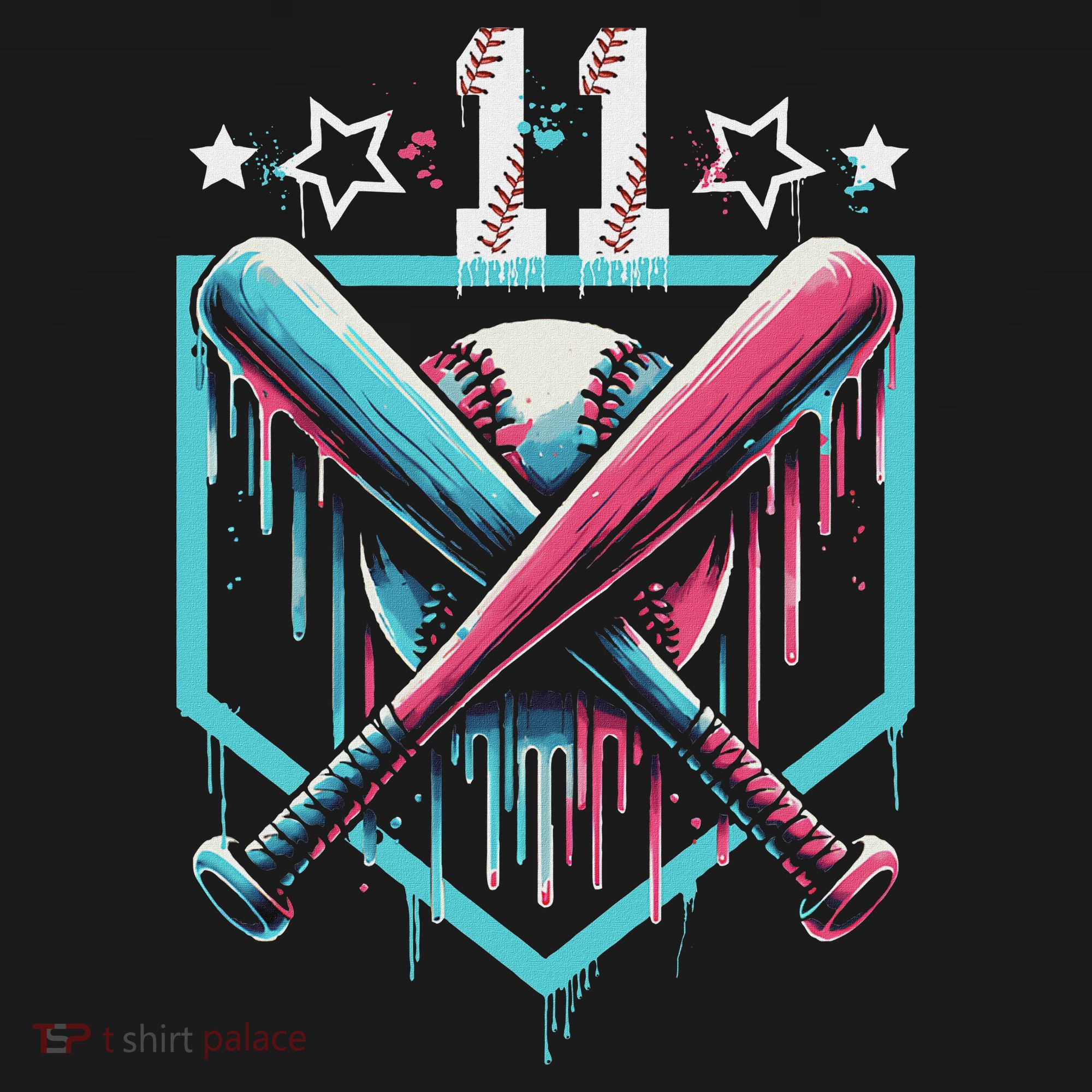 Baseball Drip 11th Birthday Number 11 11 Year Old Sweatshirt