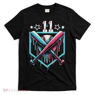 Baseball Drip 11th Birthday Number 11 11 Year Old T-Shirt