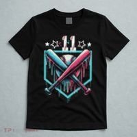 Baseball Drip 11th Birthday Number 11 11 Year Old T-Shirt thumb 5