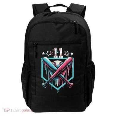 Baseball Drip 11th Birthday Number 11 11 Year Old Backpack