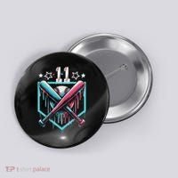 Baseball Drip 11th Birthday Number 11 11 Year Old Button thumb 0