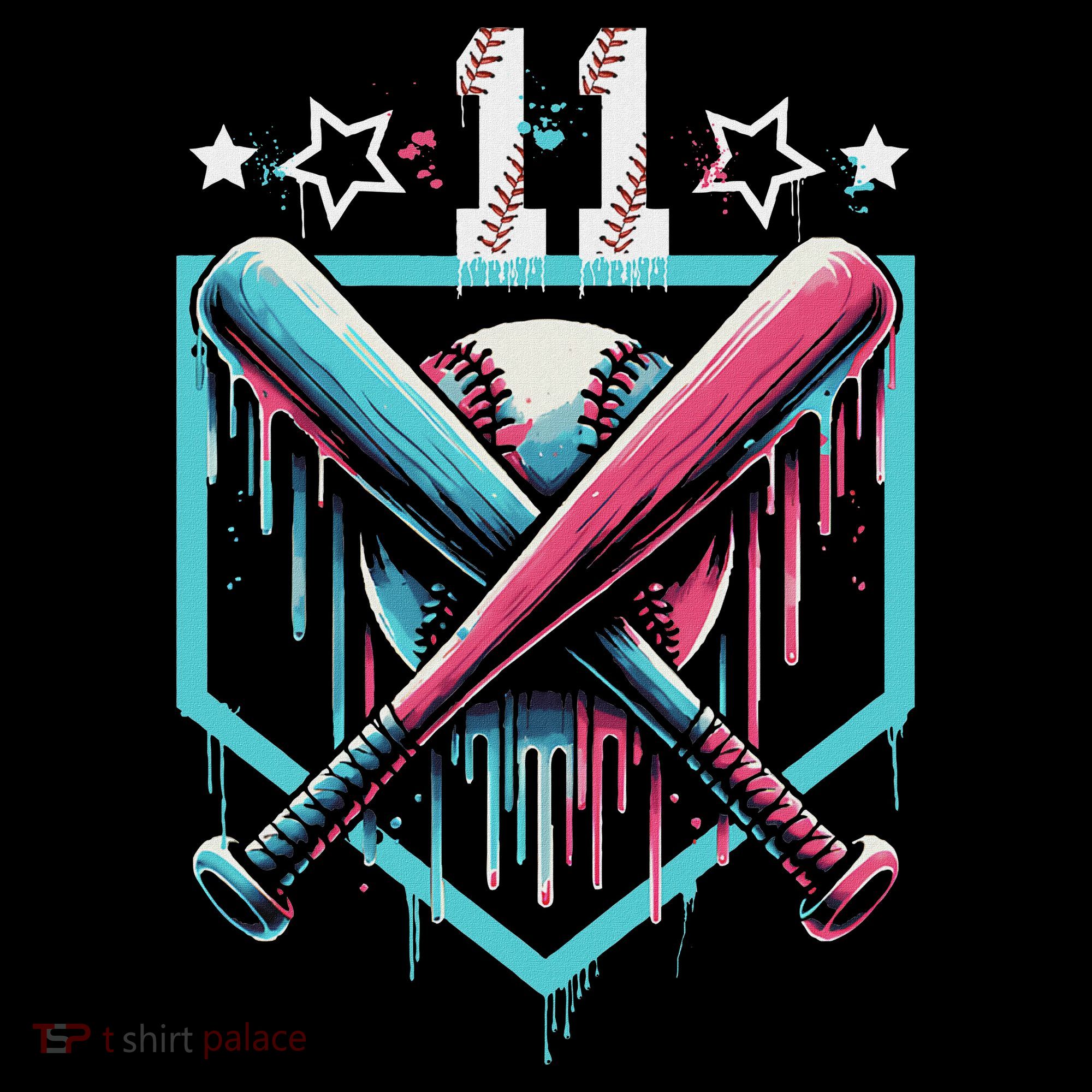 Baseball Drip 11th Birthday Number 11 11 Year Old Women's Hoodie