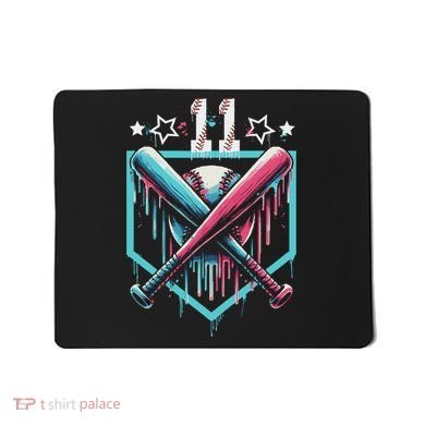 Baseball Drip 11th Birthday Number 11 11 Year Old Mousepad